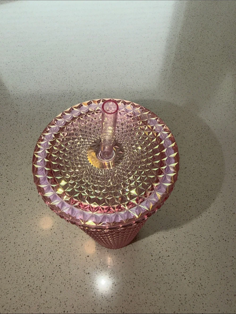 Pink Textured Tumbler with Straw - Home Accents